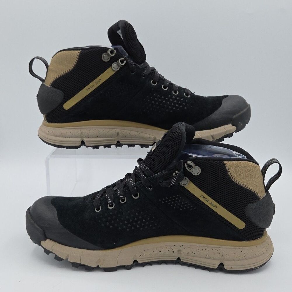 Danner Trail Women's SZ 8 Vibram Mid GTX Gore-tex Black/Khaki Hiking Shoes 61251 - Picture 2 of 9